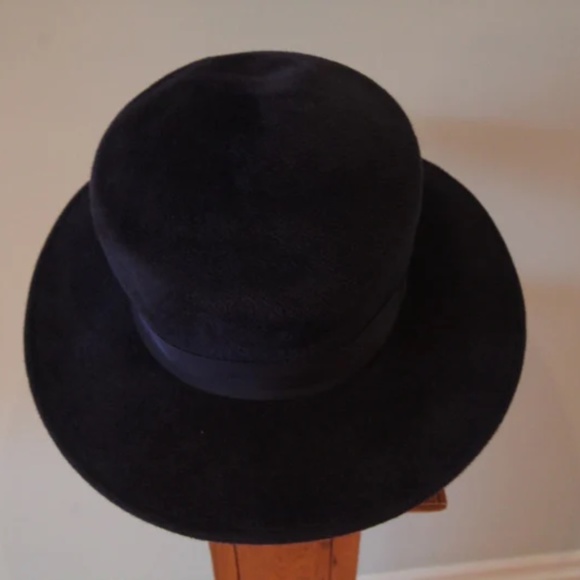 1980's Vintage Navy Kangol Fur Felt Wide Brimmed Hat - Picture 3 of 3